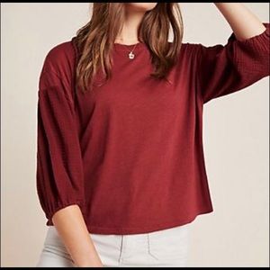Anthropologie Velvet by Graham &Spencer Margot Knit Top Gauze Cotton, S